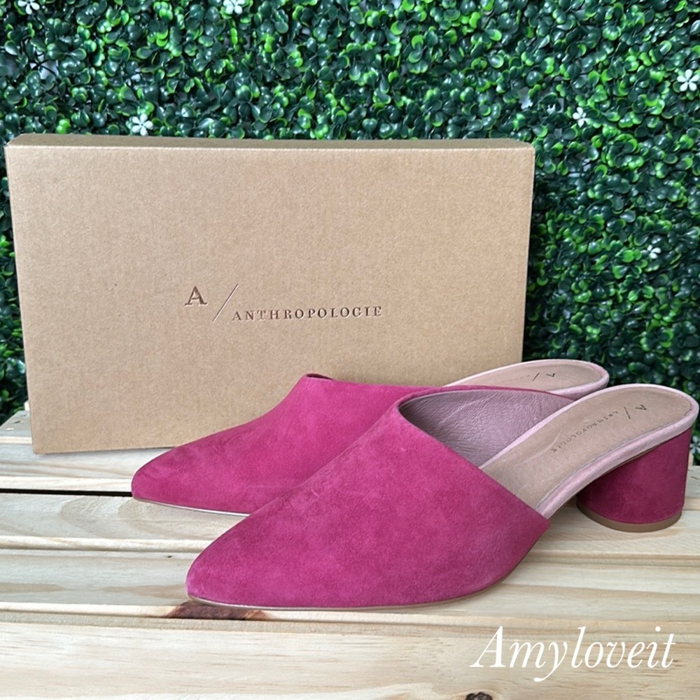 Anthropologie Asymmetrical Color Block Suede Shoes